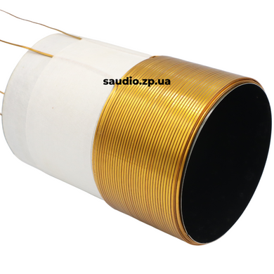 Voice coil 76.4mm (50.0mm, 1+1Ω, 4layers), 1+1, Черный алюминий, 4-х слойная, Flat, 3", Aluminium, Car subwoofers, Высокотемпературный до 380°C